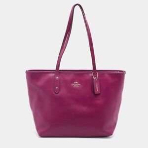 Coach Magenta Leather Town Tote